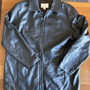 Worthington Dark Leather Trench Coat